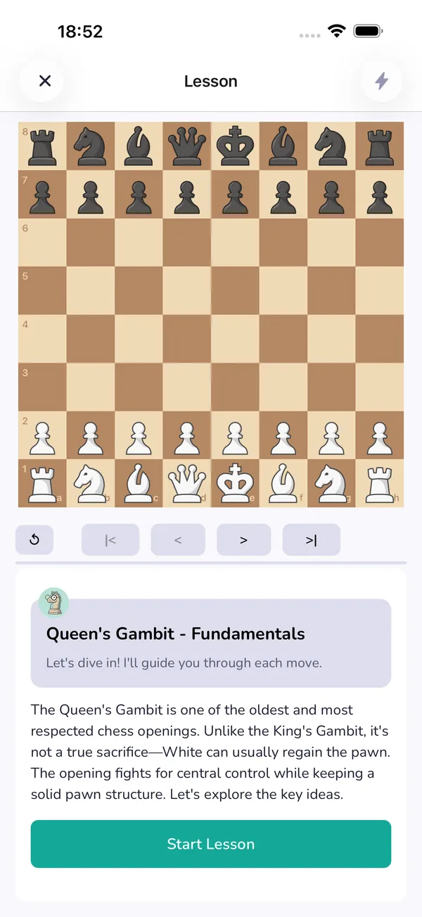 A Queen's Gambit fundamentals lesson in LearnChess